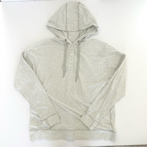 Coolibar LumaLeo Henley Hoodie Sweatshirt Top Sun Protect Gray BlueSize Large - Picture 2 of 15